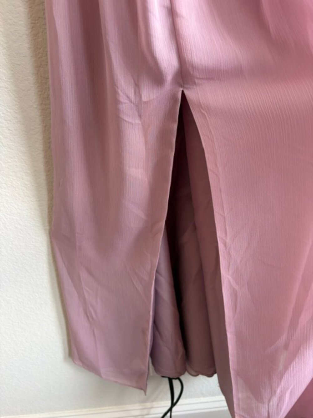 David's Bridal One Shoulder Dusty Rose Chiffon Maxi Gown Size 2 Luxury Chic - Picture 6 of 9